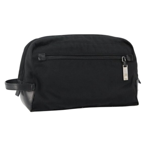 GUCCI Clutch Bag Nylon Leather Black Silver - Picture 2 of 15